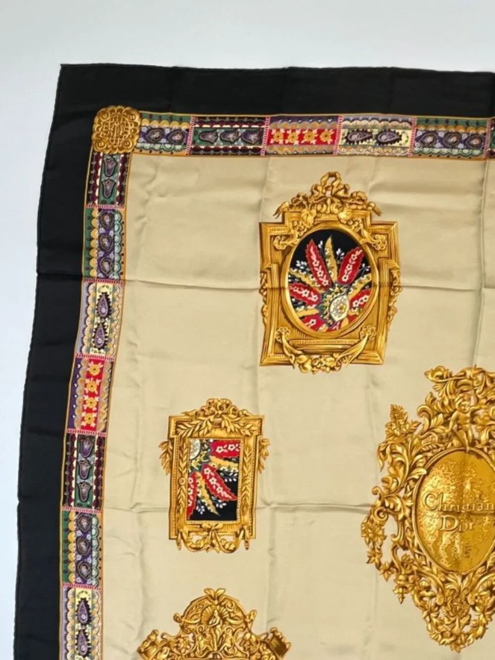 Dior Silk Scarf Multicolor Vintage